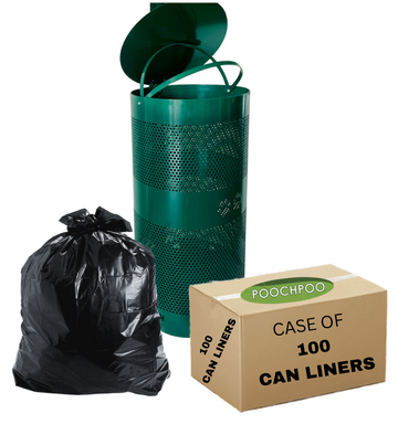 POOCHPOO Case of 100 (Heavy-Duty) Dog Poop Station Can Liners (10 - 13 Gallon)