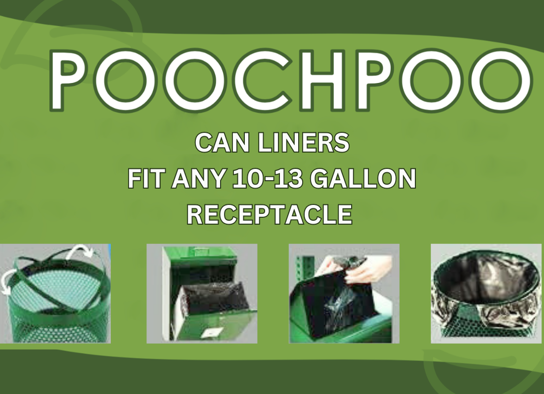 POOCHPOO Case of 100 (HeavyDuty) Dog Poop Station Can Liners (10 13