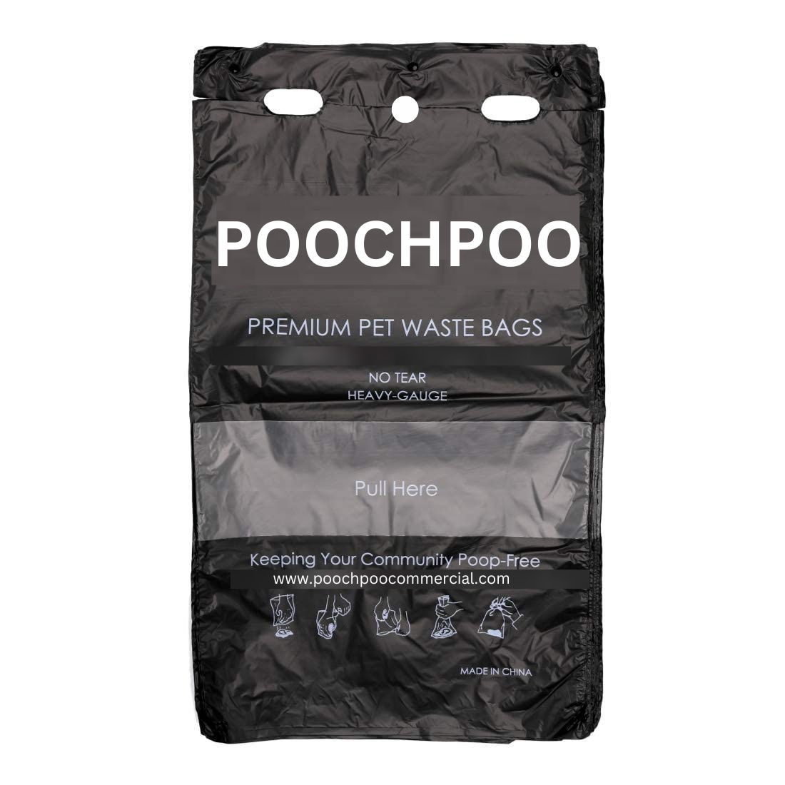 POOCHPOO Case of 800 Pull Strap Header Packs (8 Packs per Case)